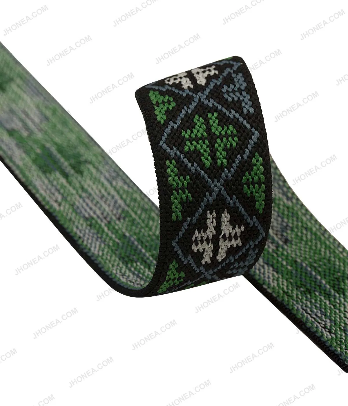 2.5cm (1inch) Dual Color Soft Patterned Woven Elastic