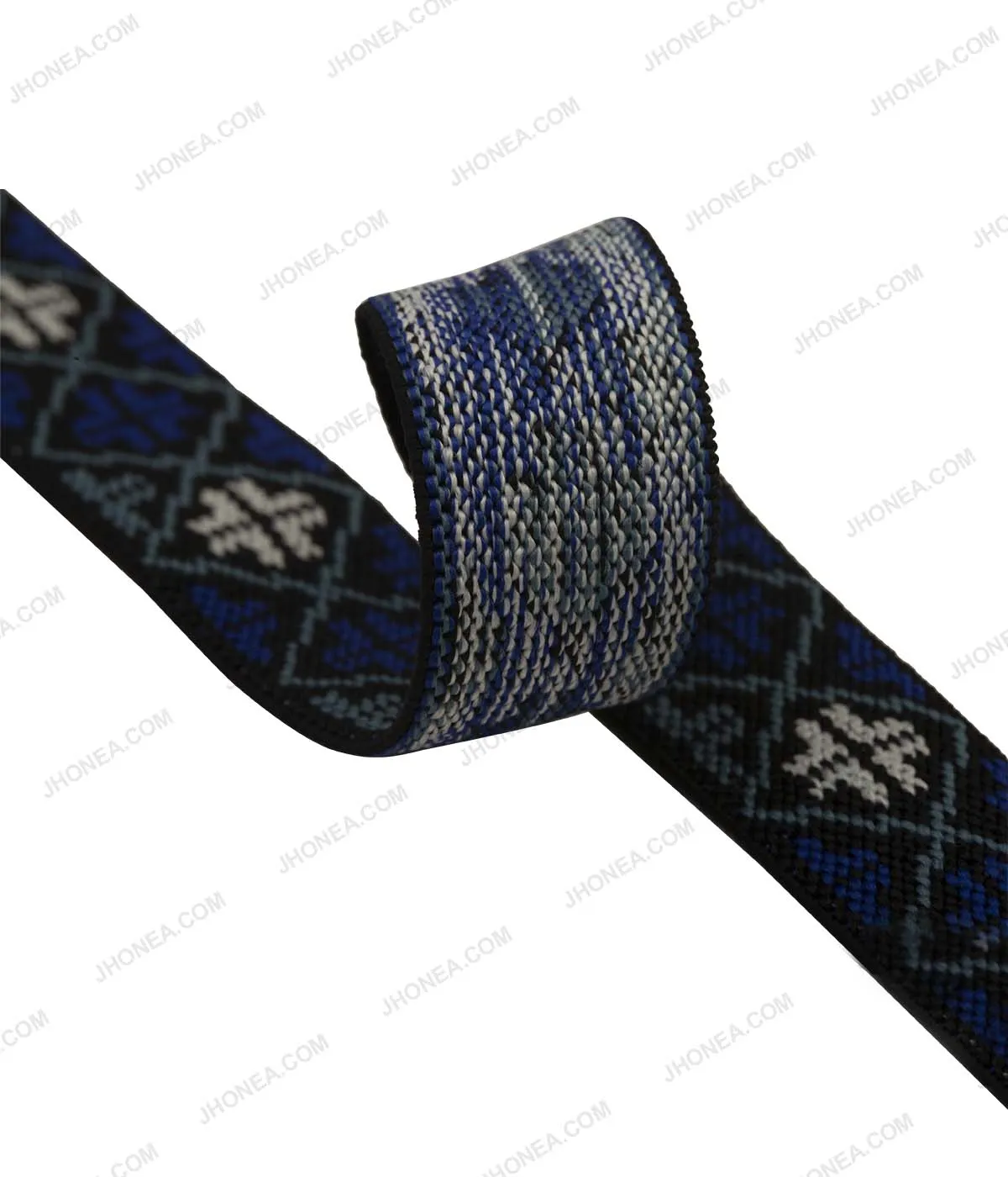 2.5cm (1inch) Dual Color Soft Patterned Woven Elastic