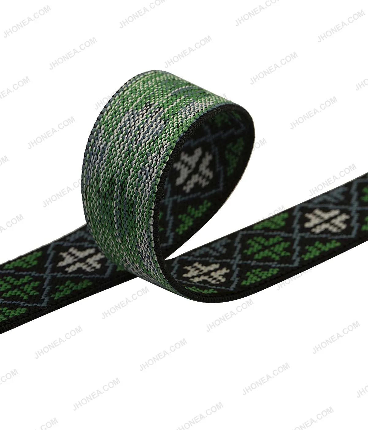 2.5cm (1inch) Dual Color Soft Patterned Woven Elastic