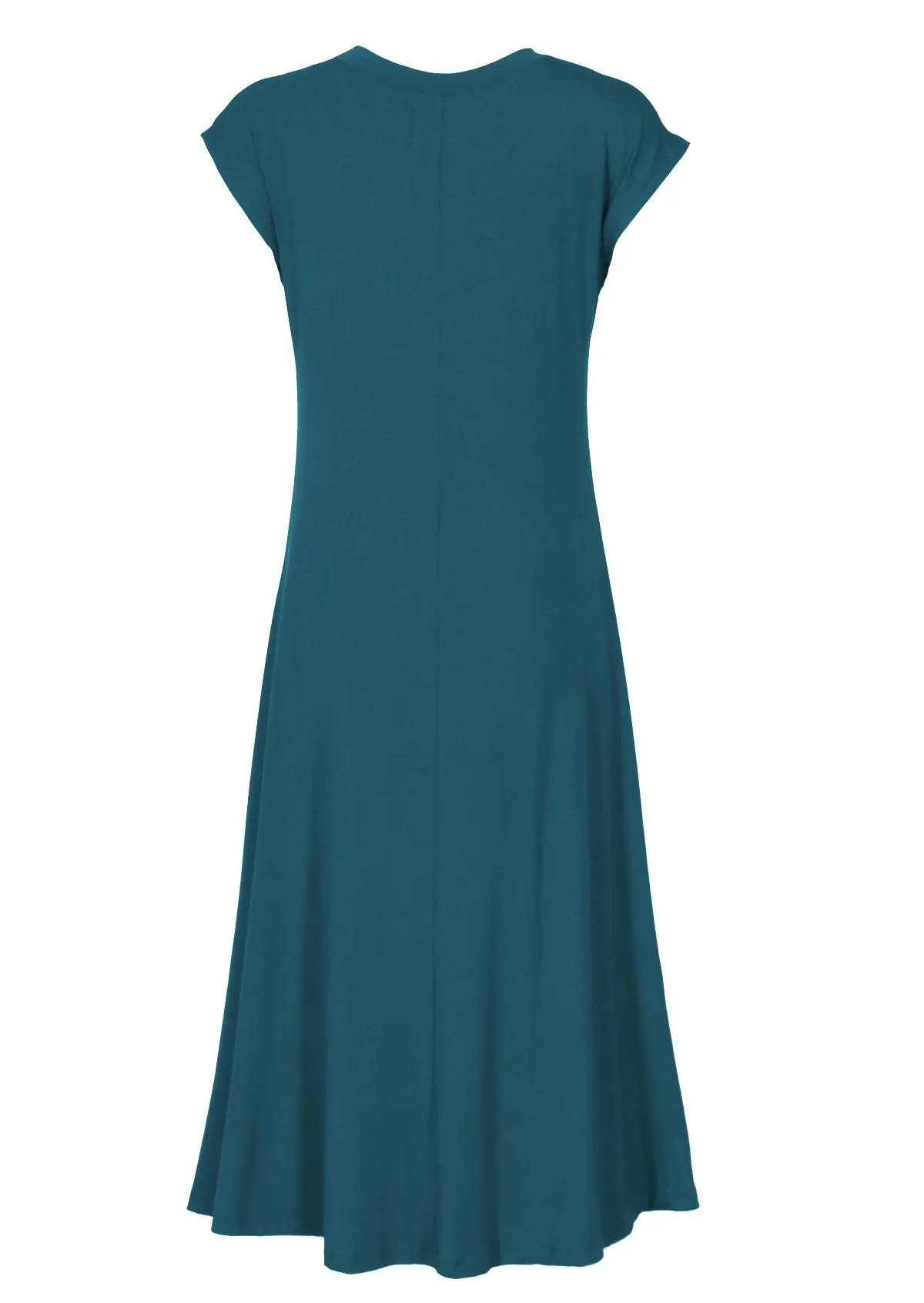 A-line Stretch Rayon Dress Teal