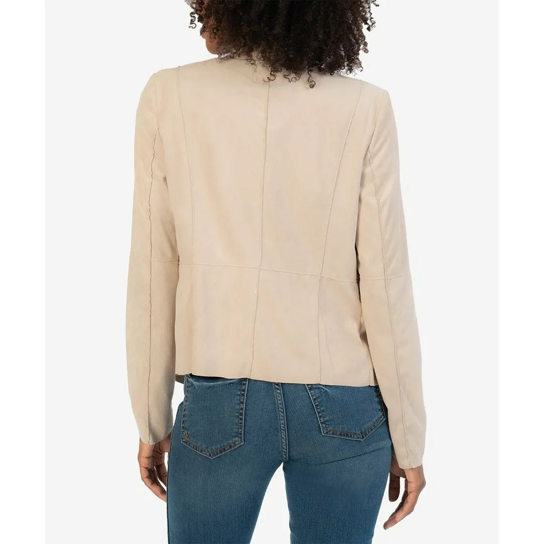 Abigail Faux Suede Drape Jacket