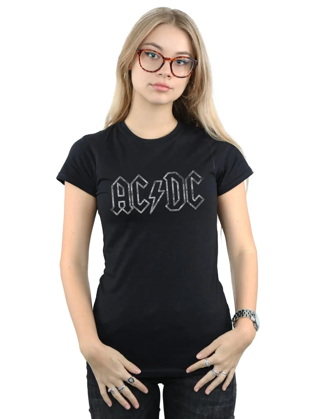 AC/DC Womens/Ladies Jagged Logo Cotton T-Shirt