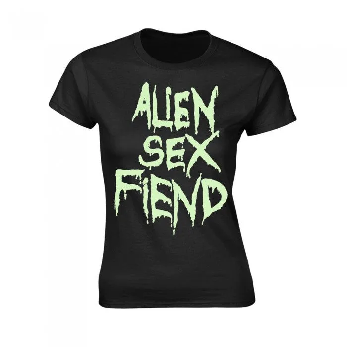 Alien Sex Fiend Womens/Ladies Glow In The Dark Logo T-Shirt