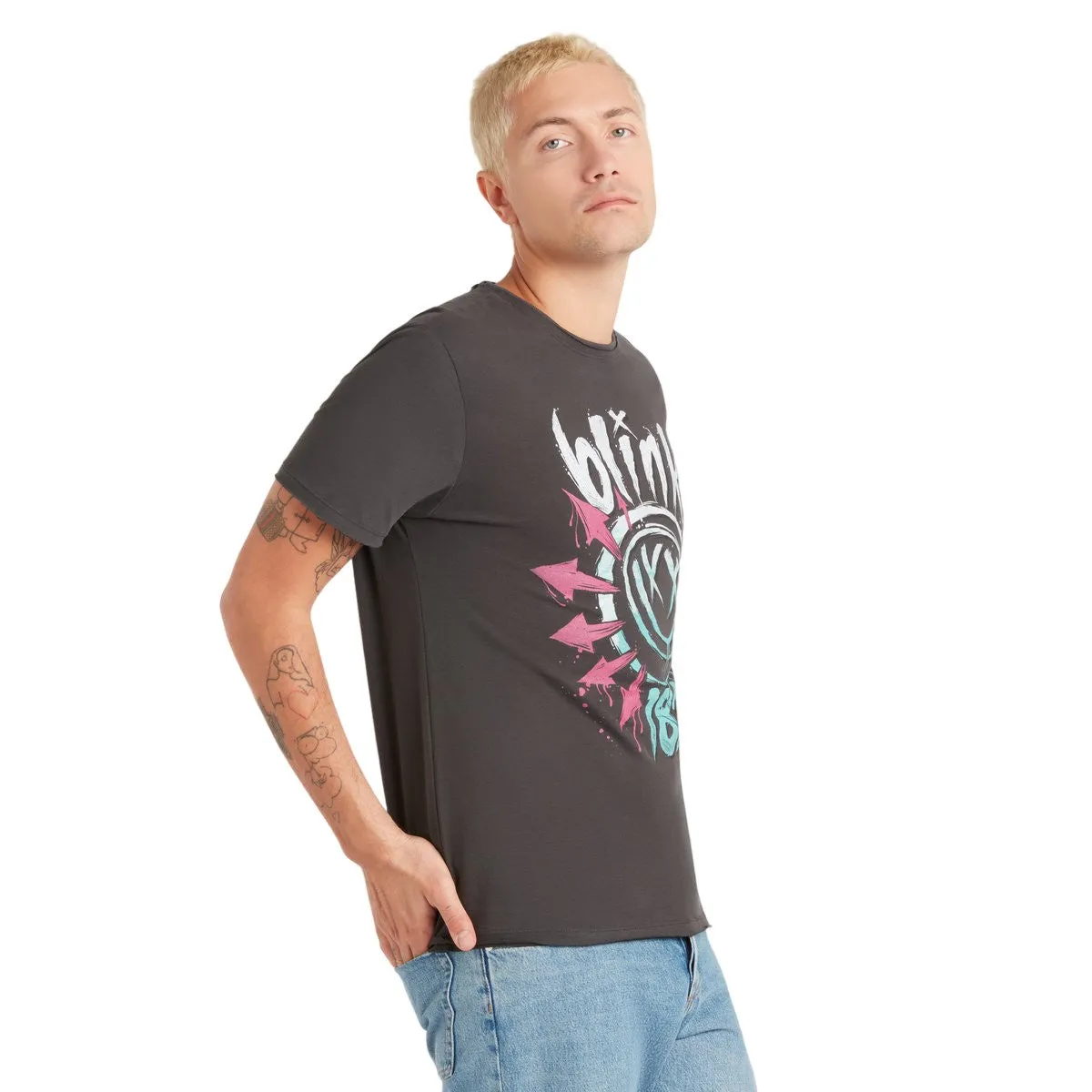 Amplified Mens Blink 182 Logo T-Shirt