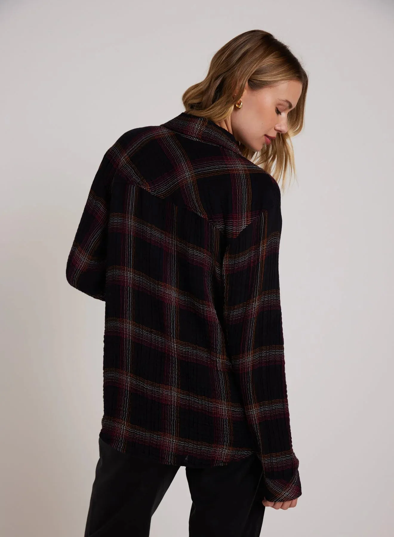 BEL Oversized Shirt With Pocket in Sunset Plaid