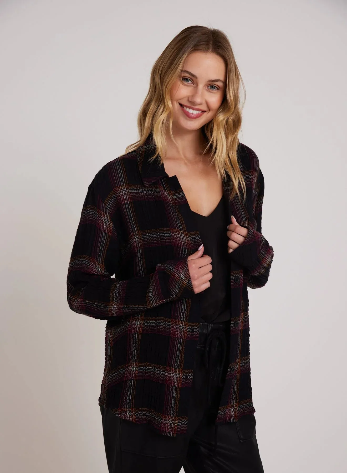 BEL Oversized Shirt With Pocket in Sunset Plaid