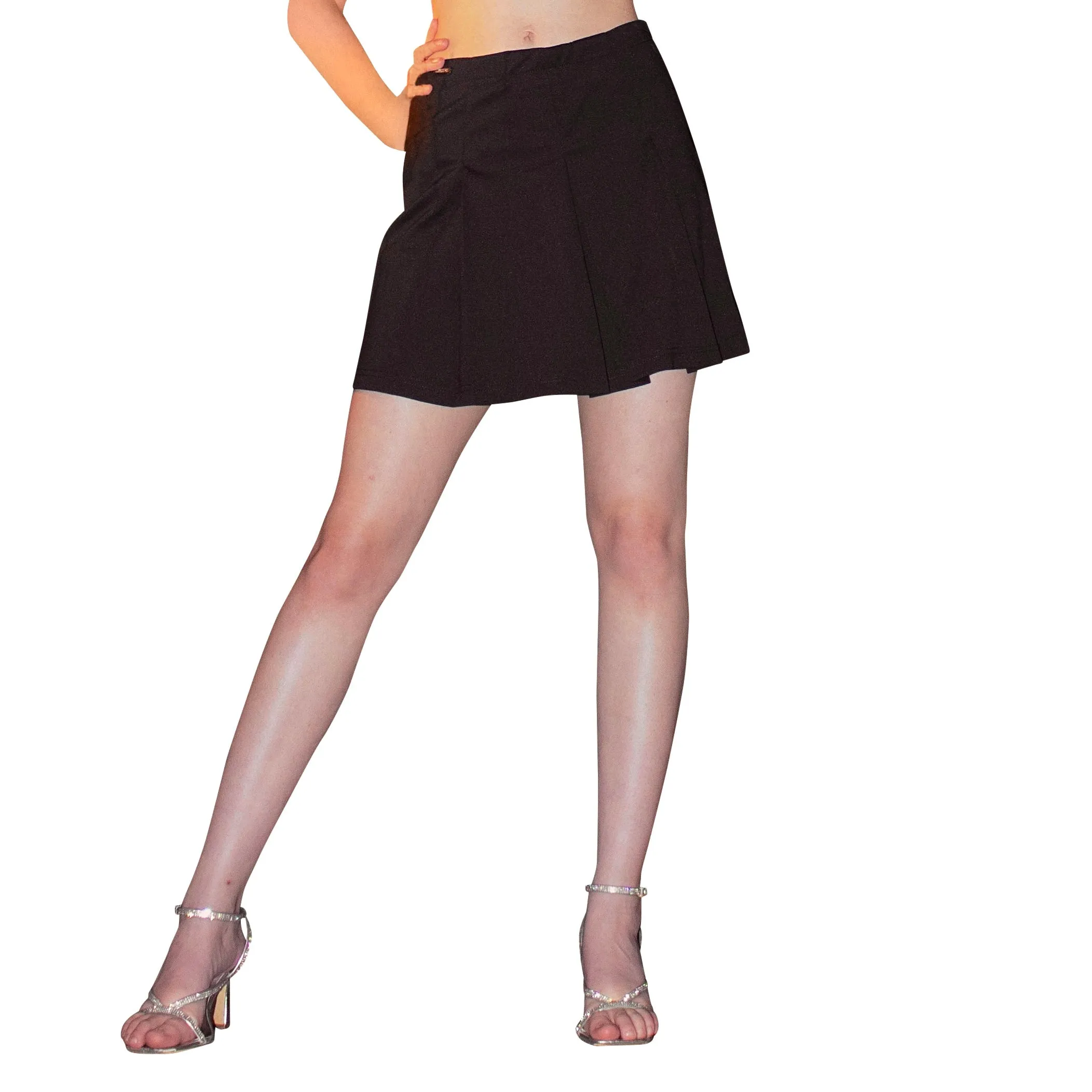 Black Mini Skirt - Pleated - Premium Jersey