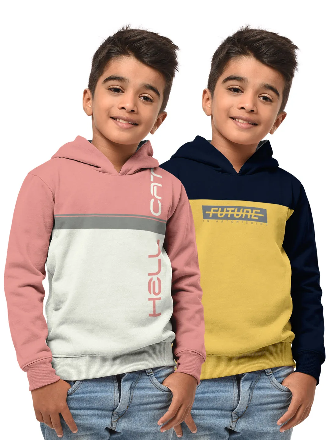 Boys Hood Neck FullSleeve Sweatshirt -Combo pack of 2