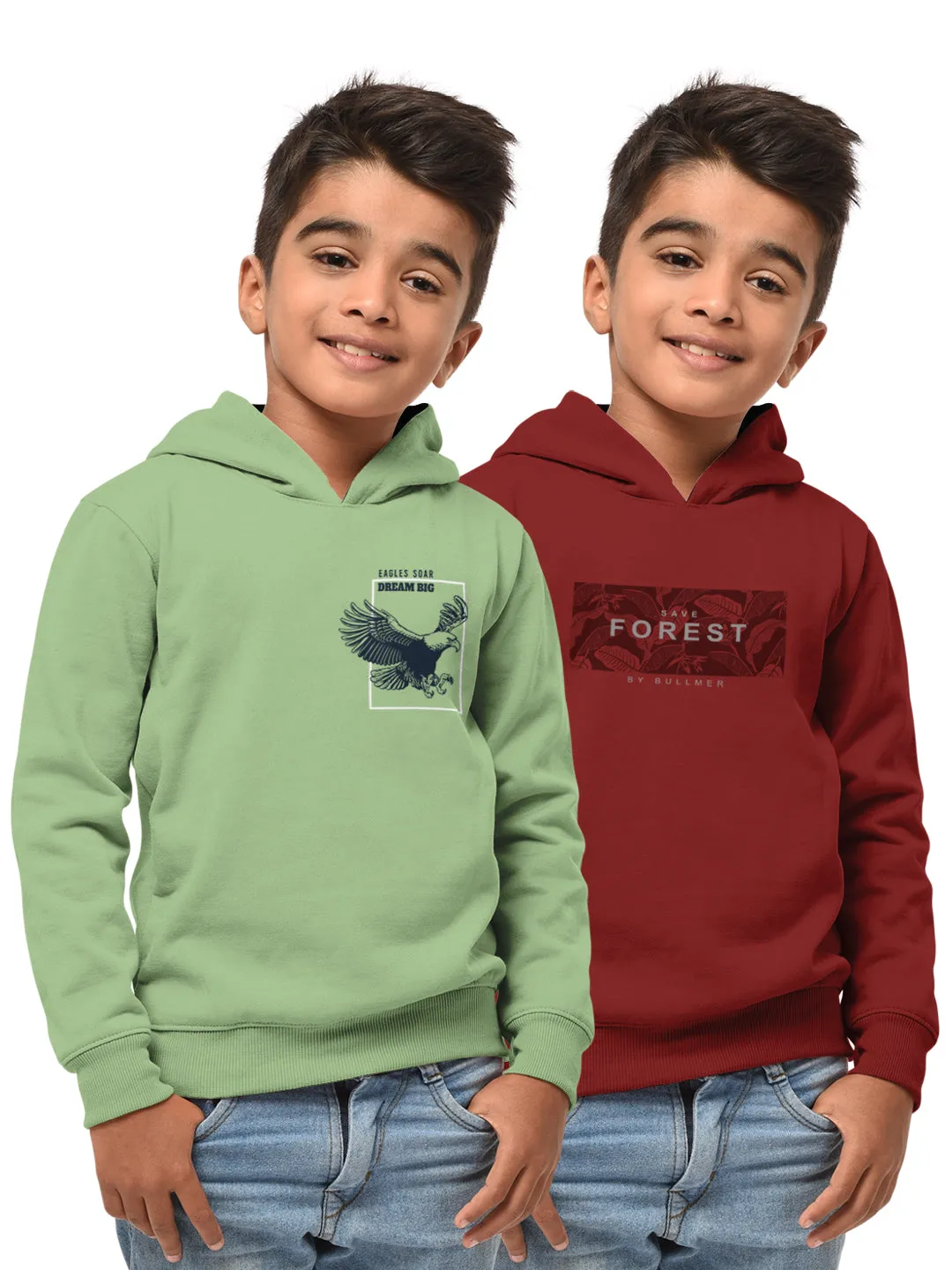 Boys Hood Neck FullSleeve Sweatshirt -Combo pack of 2