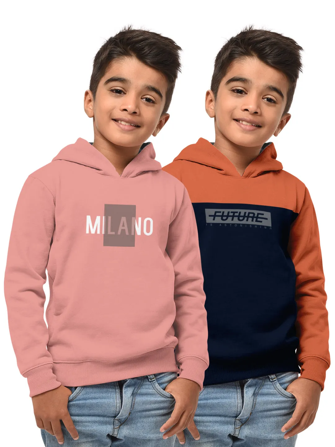 Boys Hood Neck FullSleeve Sweatshirt -Combo pack of 2