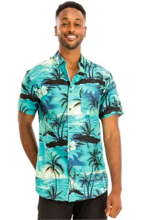 Bright Tropical Print Hawaiian Shirt