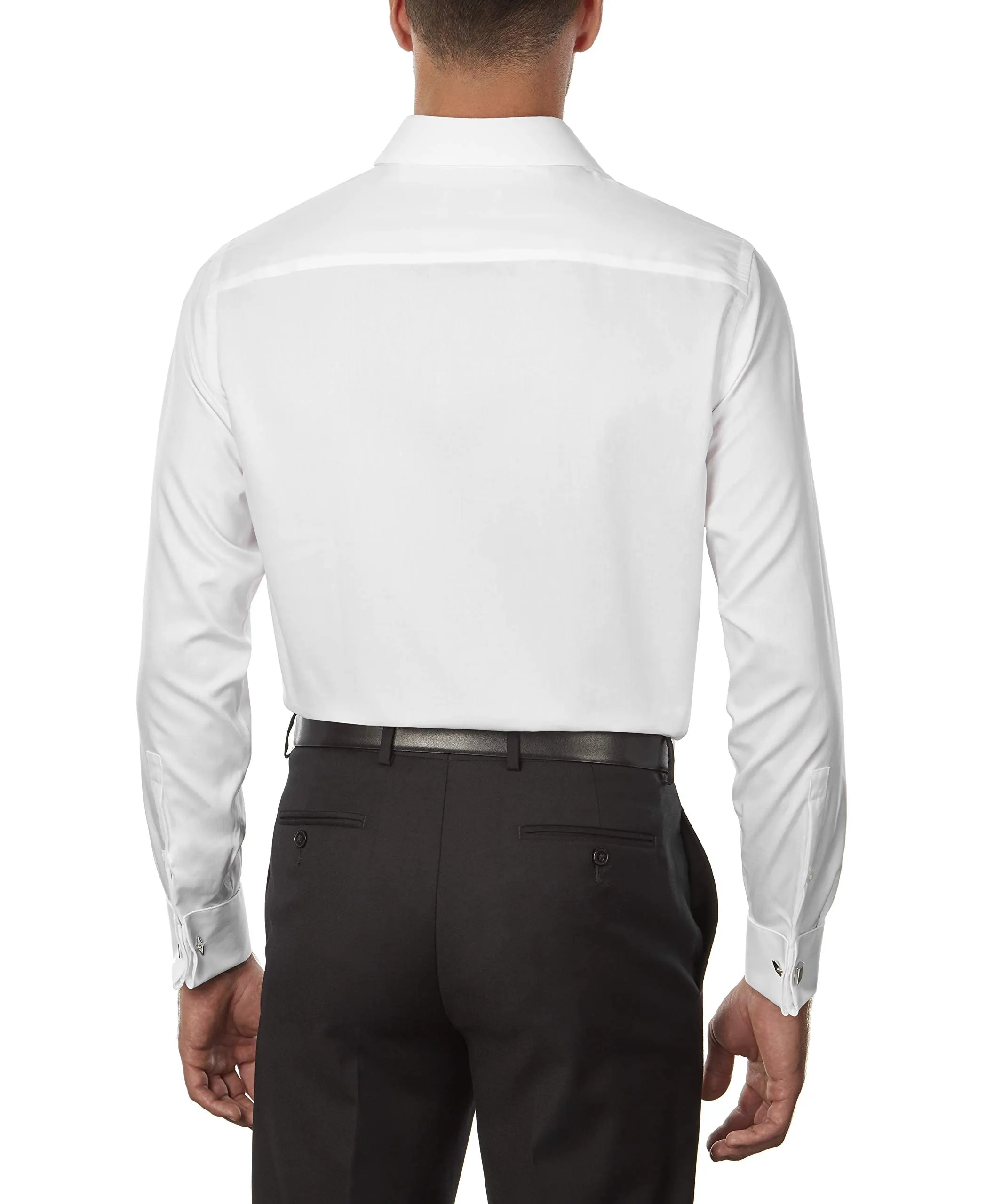 Calvin Klein Men's Regular Fit Non Iron Solid Shirt, White, 17.5" Neck 34"-35" Sleeve