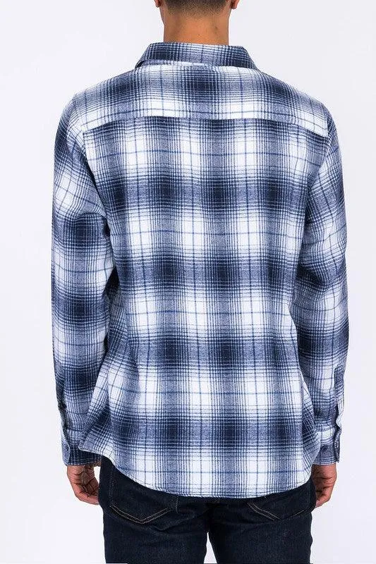 Checker Plaid Flannel Long Sleeve