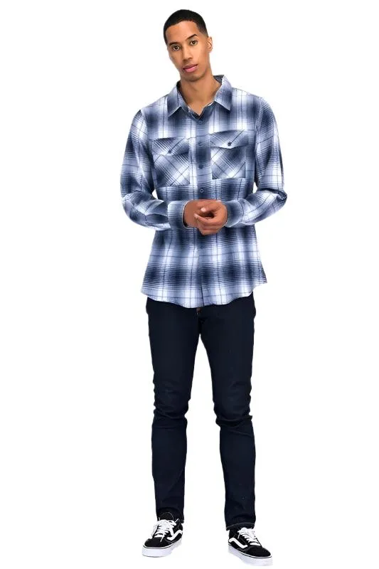 Checker Plaid Flannel Long Sleeve