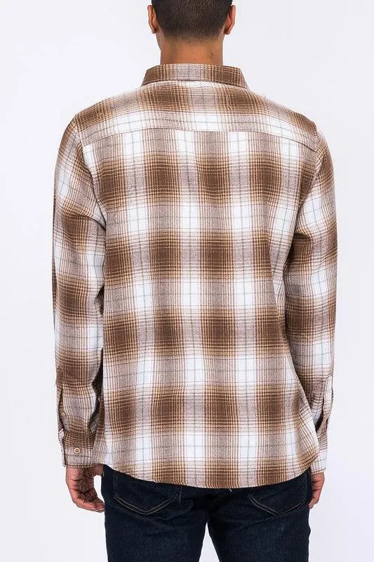 Checker Plaid Flannel Long Sleeve