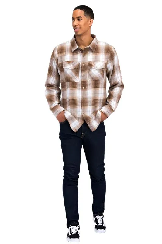 Checker Plaid Flannel Long Sleeve