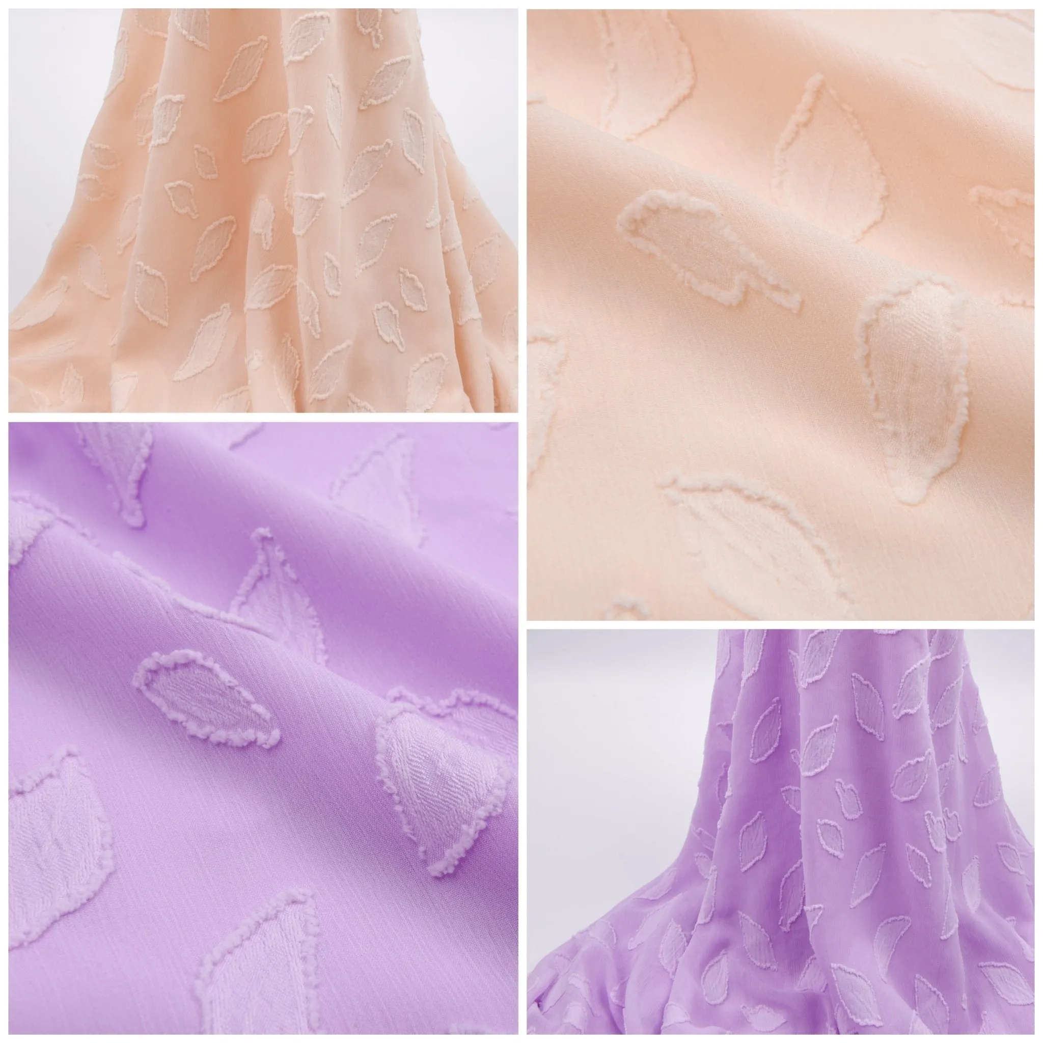 Chiffon Jacquard Yoryu Fabric, Crinkled Chiffon with Jacquard