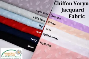 Chiffon Jacquard Yoryu Fabric, Crinkled Chiffon with Jacquard