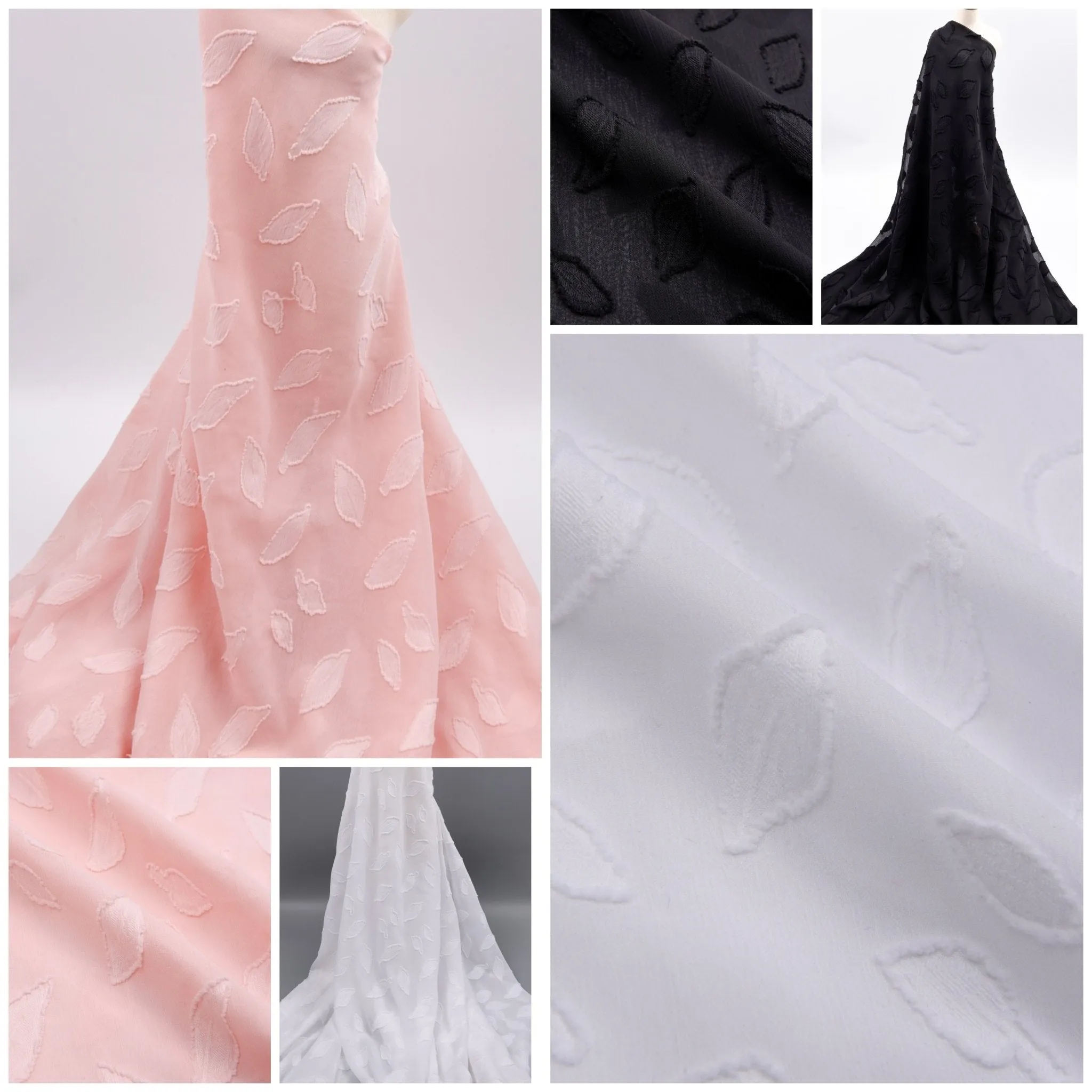 Chiffon Jacquard Yoryu Fabric, Crinkled Chiffon with Jacquard