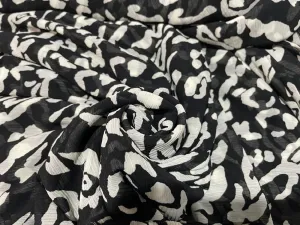 Chiffon printed  black and white color fabric 58" wide