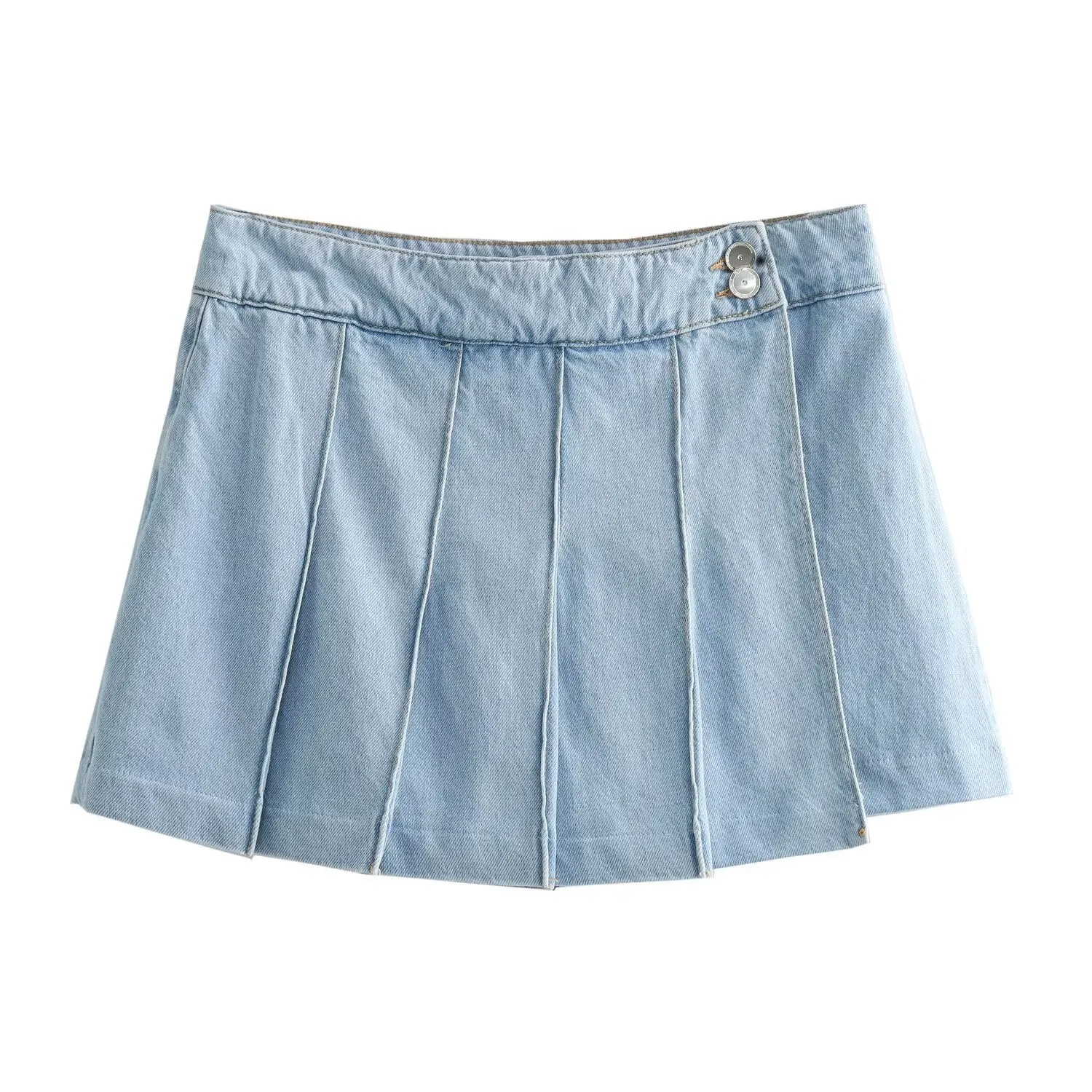 cold weather outfits Joskaa Women's New Skirts, Fashionable pleated skirts, slimming and versatile midi denim mini shorts