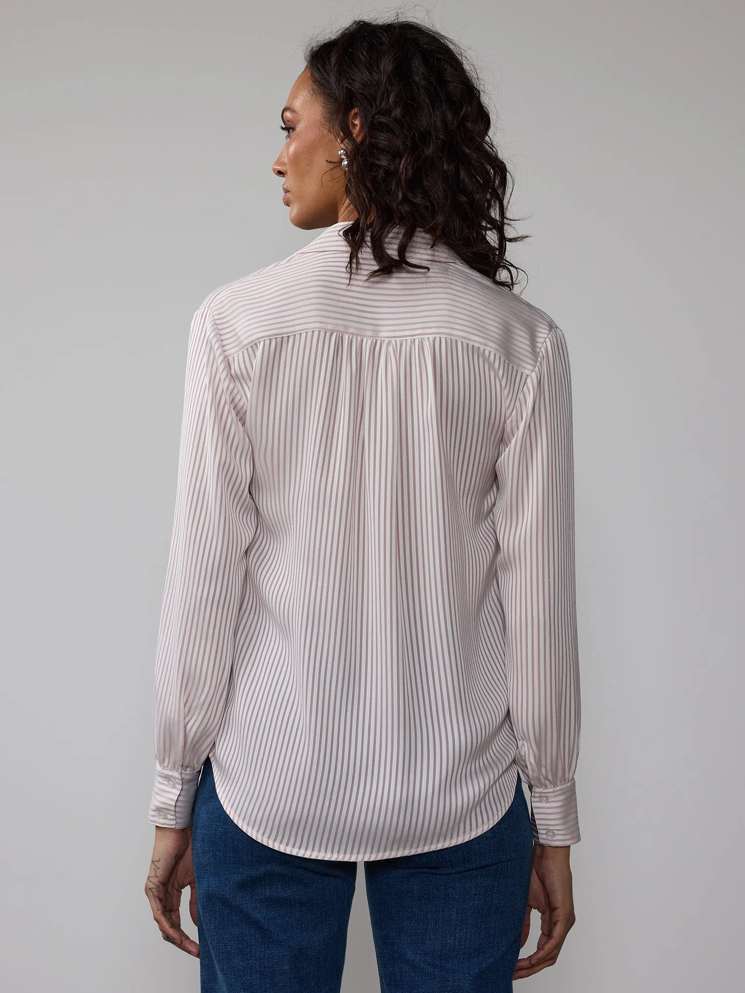 Drapey Stripe Button Down Shirt