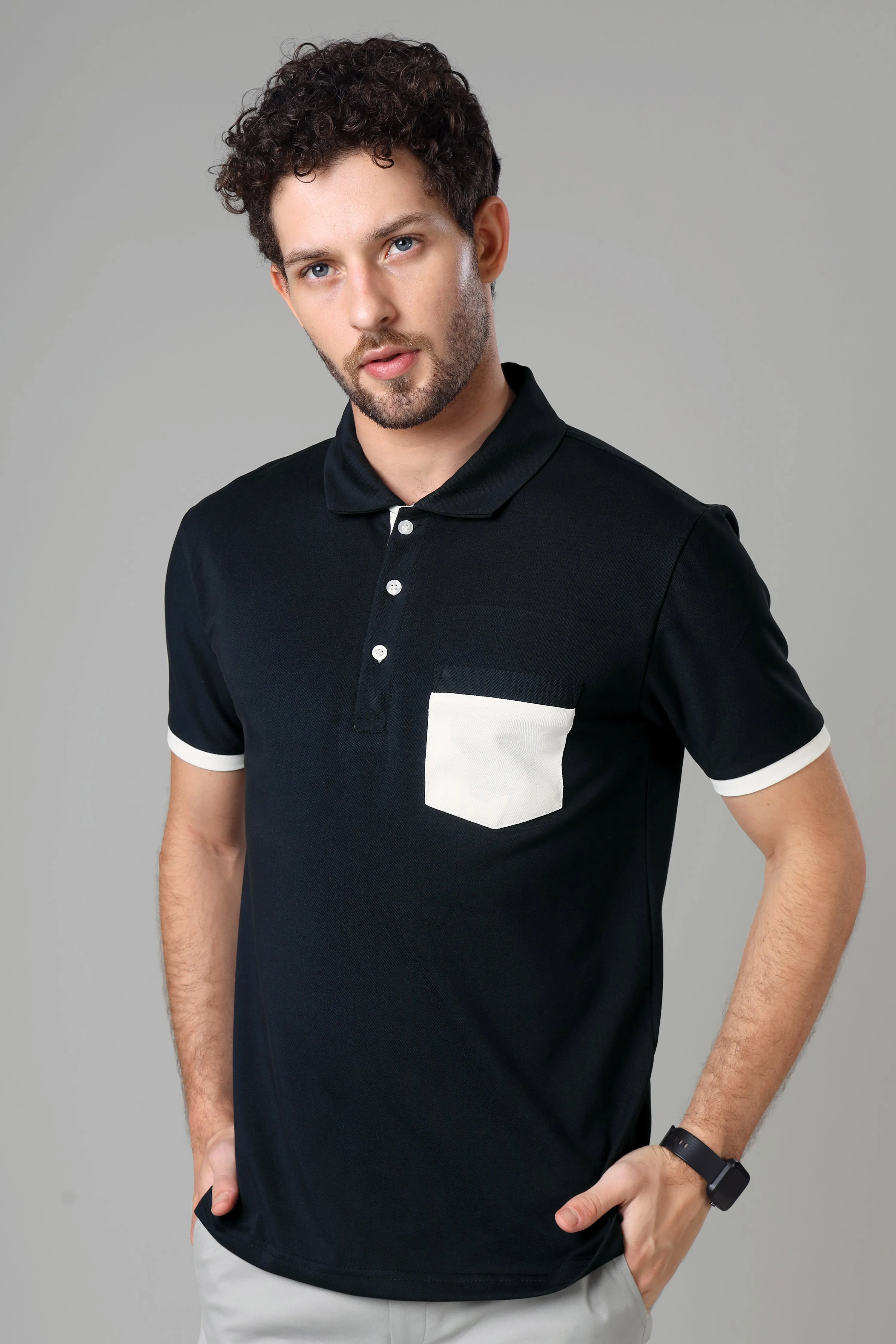 Exclusive Navy Blue Smart Polo T-Shirt For Men