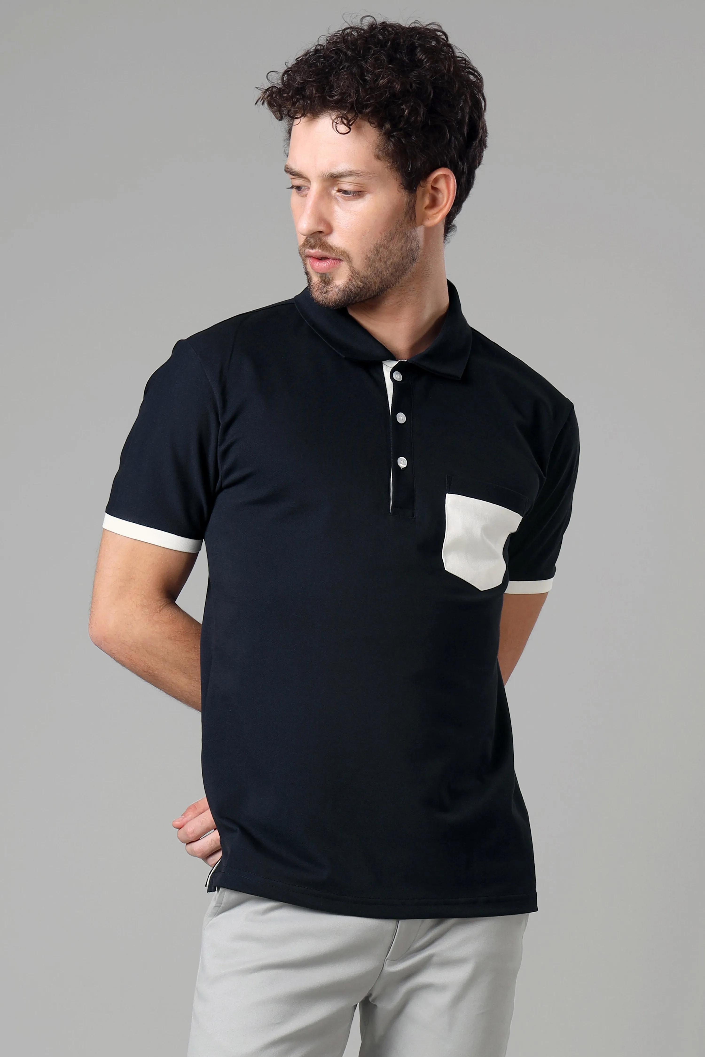 Exclusive Navy Blue Smart Polo T-Shirt For Men