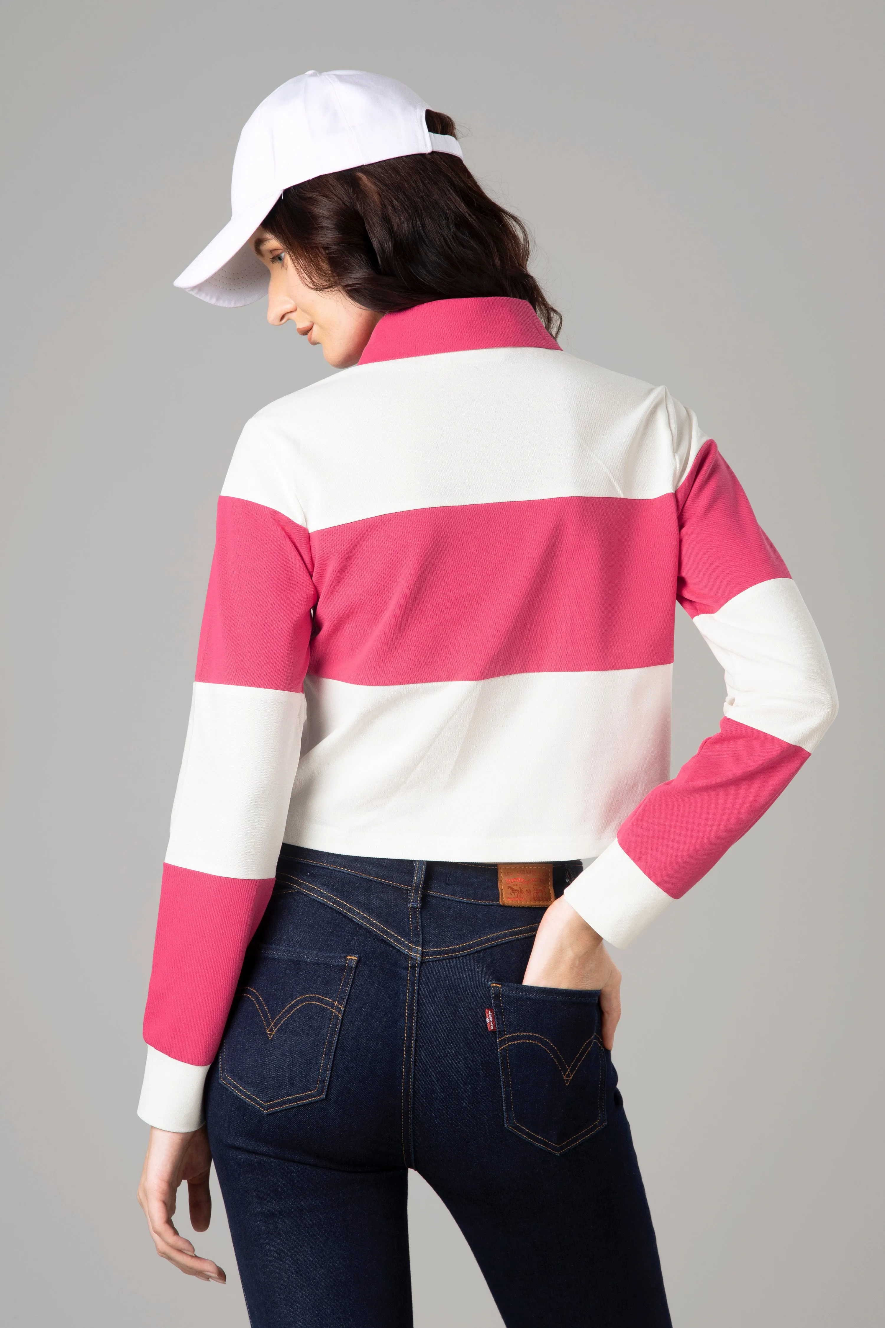 Exclusive Striped Polo T-Shirt For Women