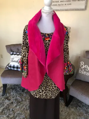 Fuchsia Faux Fur Vest