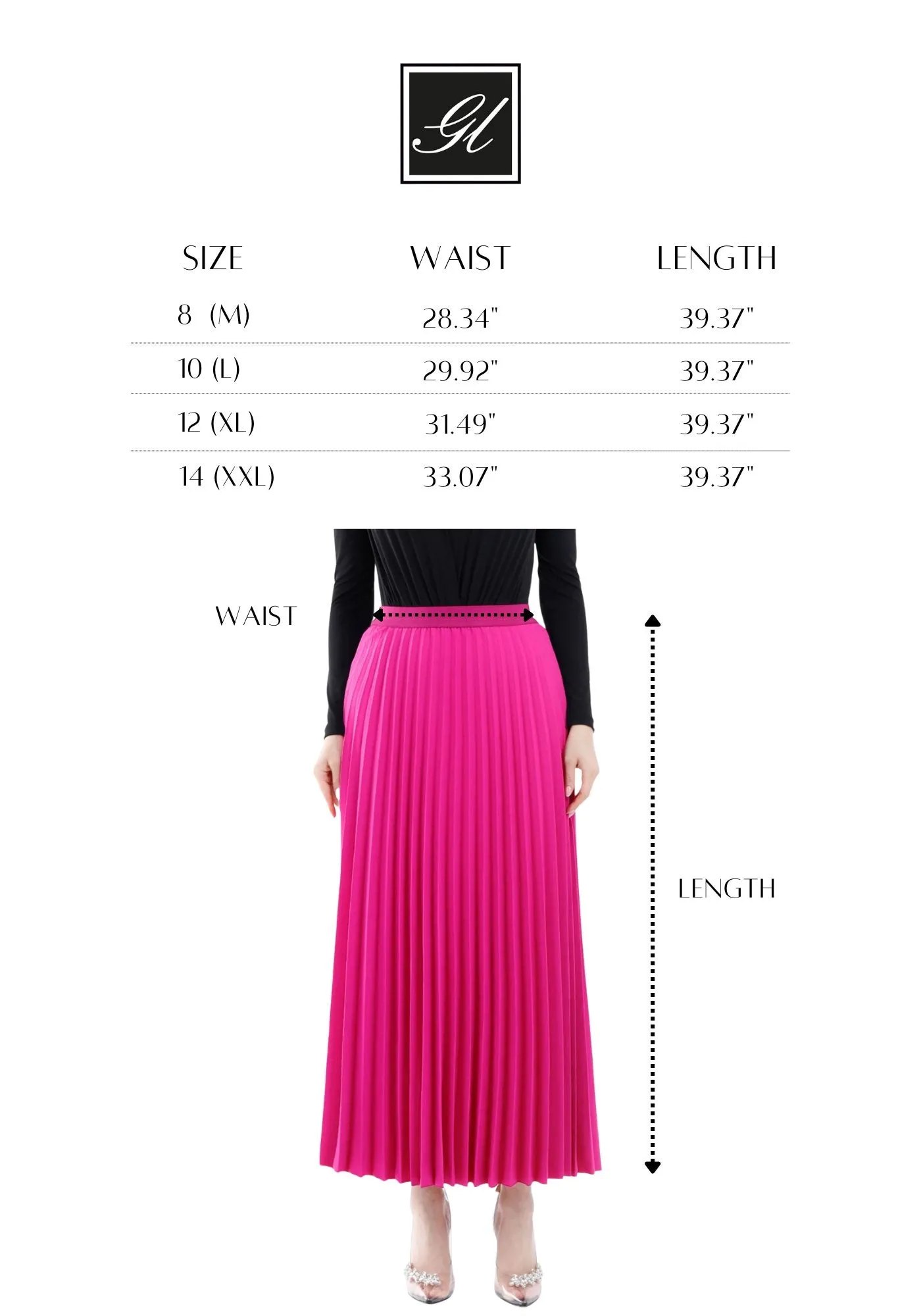 Fuchsia Plisse Pleated Maxi Skirt