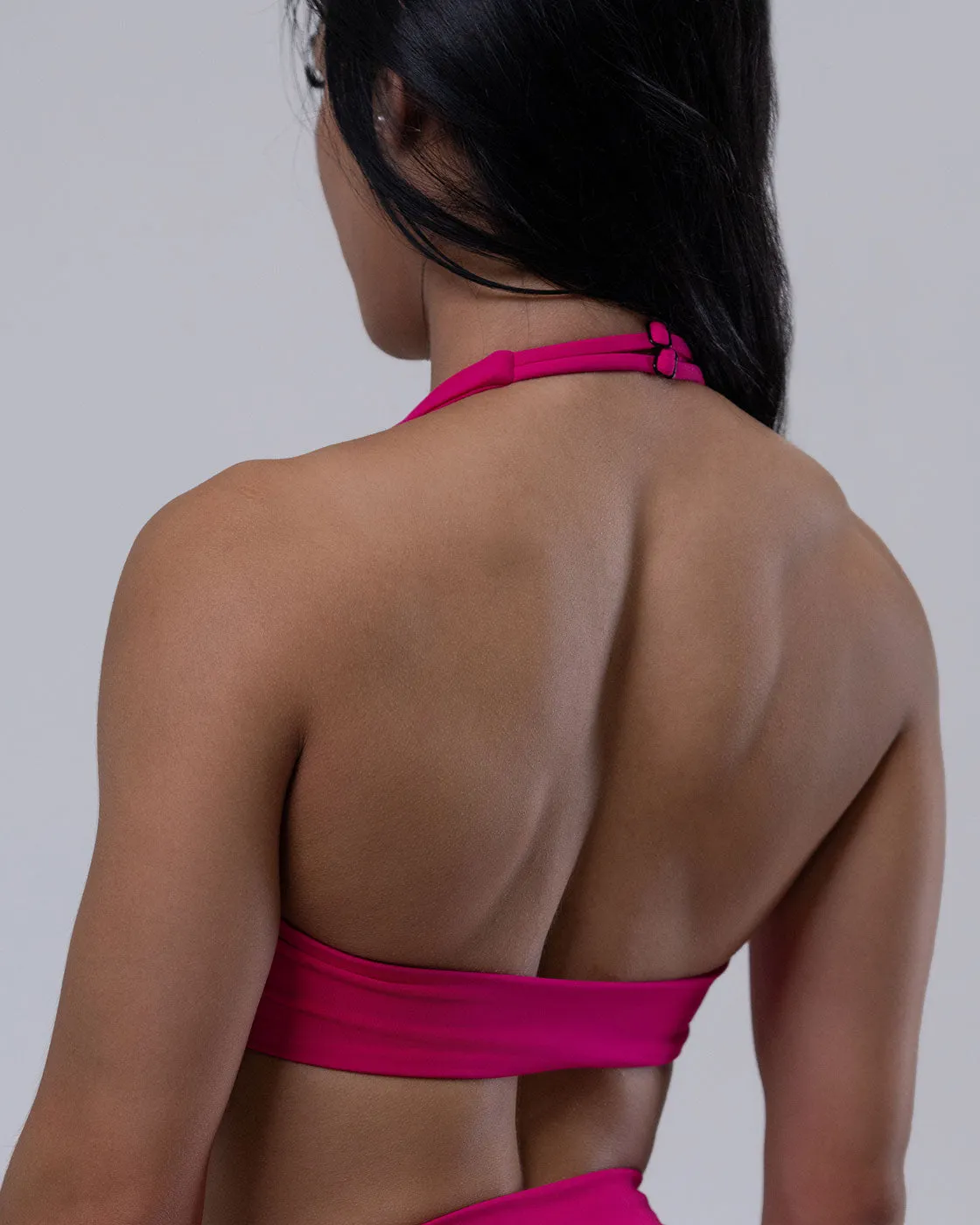 Fuchsia Twist Sports Bra