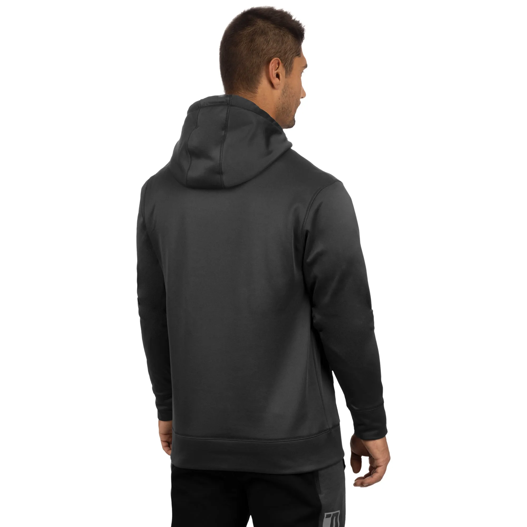 FXR  Podium Tech Pullover Hoodie Water Resistant Zippered Pouch Asphalt Black