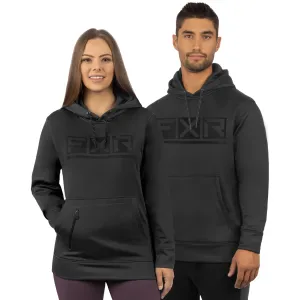 FXR  Podium Tech Pullover Hoodie Water Resistant Zippered Pouch Asphalt Black