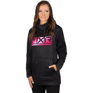 FXR  Womens Black Raspberry Podium Tech Pullover Hoodie Hoody Fleece DWR Finish