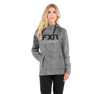 FXR Womens Excursion Tech Pullover Hoodie Grey Heather/Sky Blue