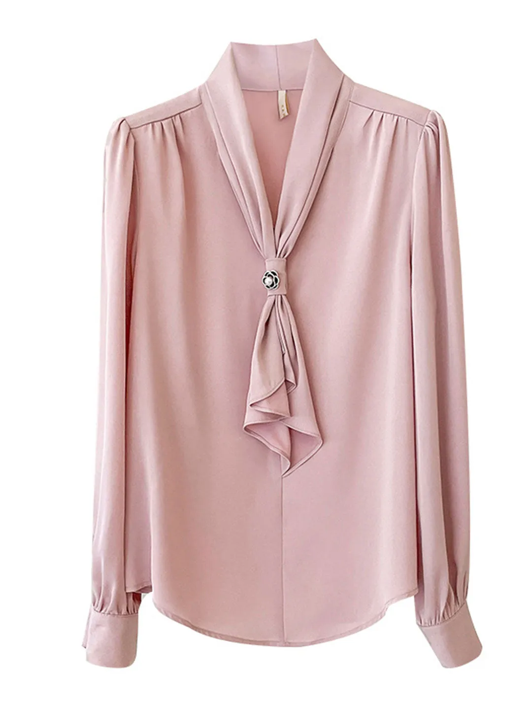 Gail Freda French Style Elegant Streamer Chiffon Shirt