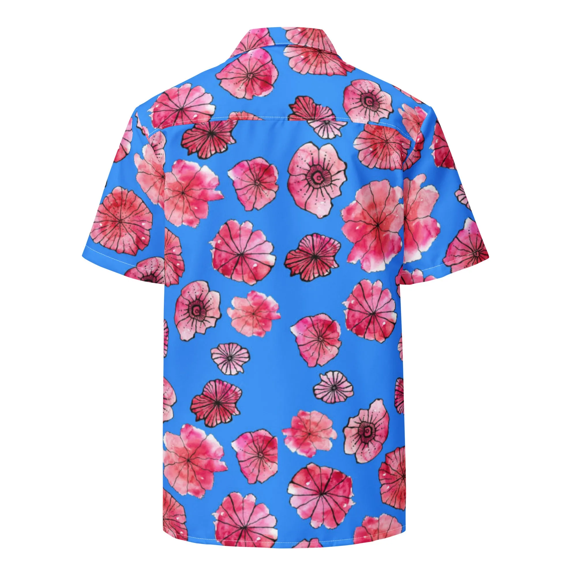 Humble Sportswear™ Men's Floral Blue Button Shirt