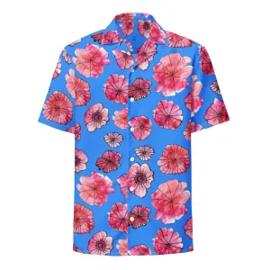 Humble Sportswear™ Men's Floral Blue Button Shirt