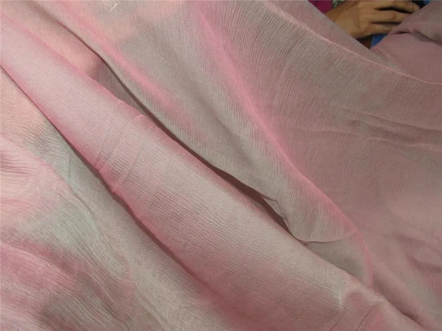 iridescent pink x blue color two tone crinkle chiffon fabric PKT#7