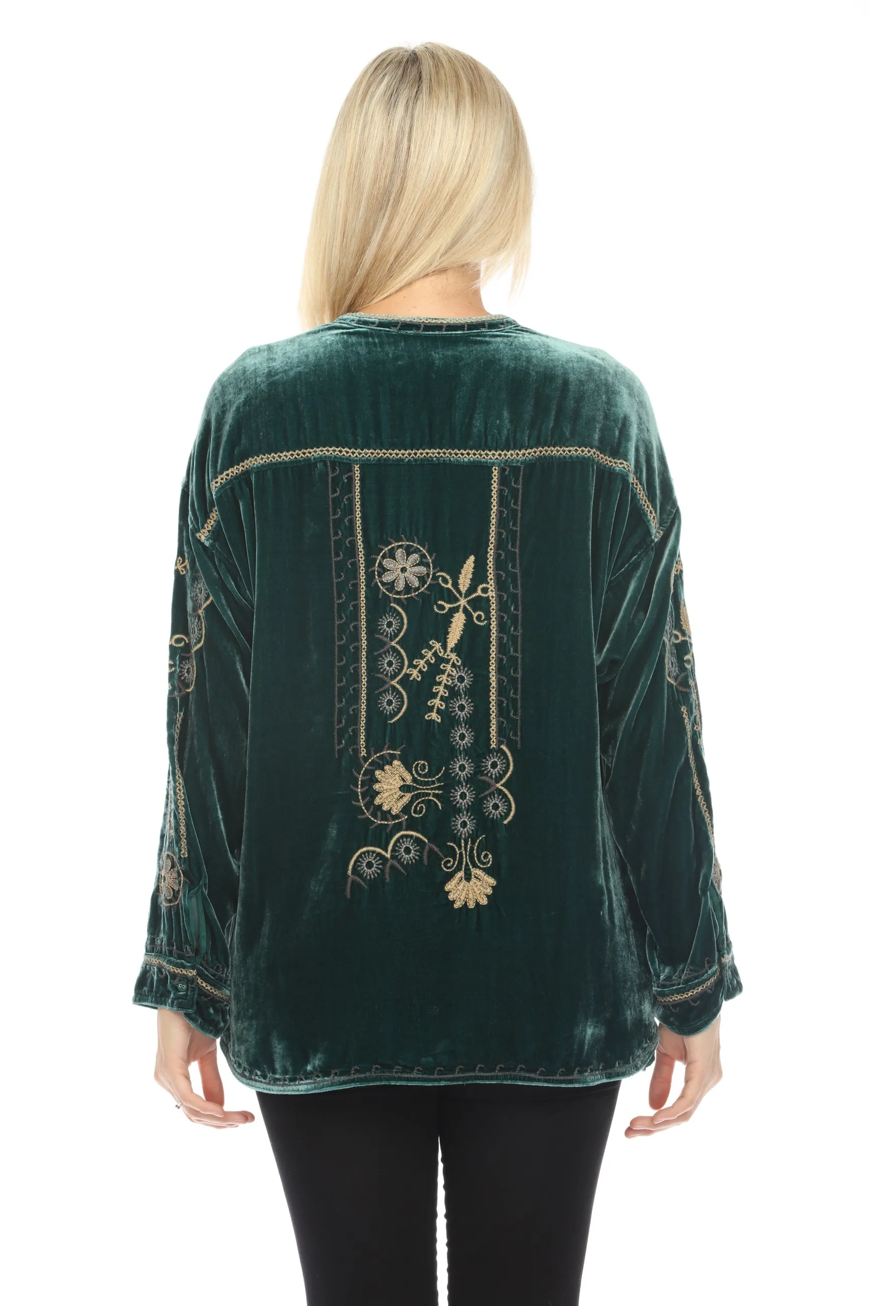 Johnny Was Biya Belina Velvet Tunic Top Boho Chic B23823BO*