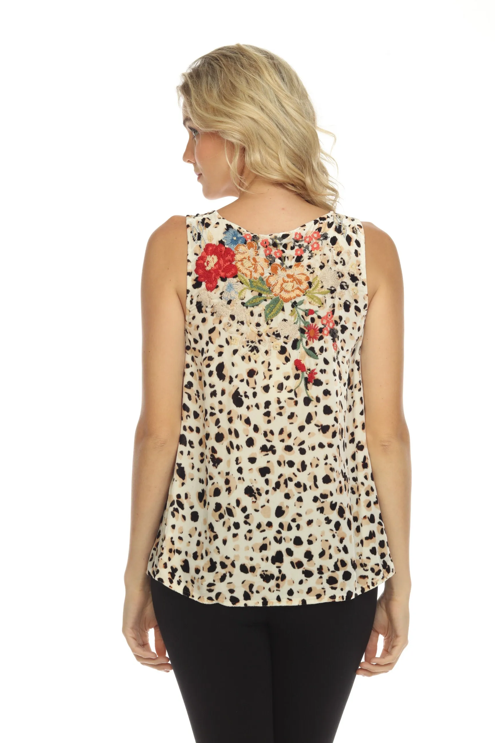 Johnny Was JWLA Josephine Velvet Swing Tank Top Boho Chic J12422