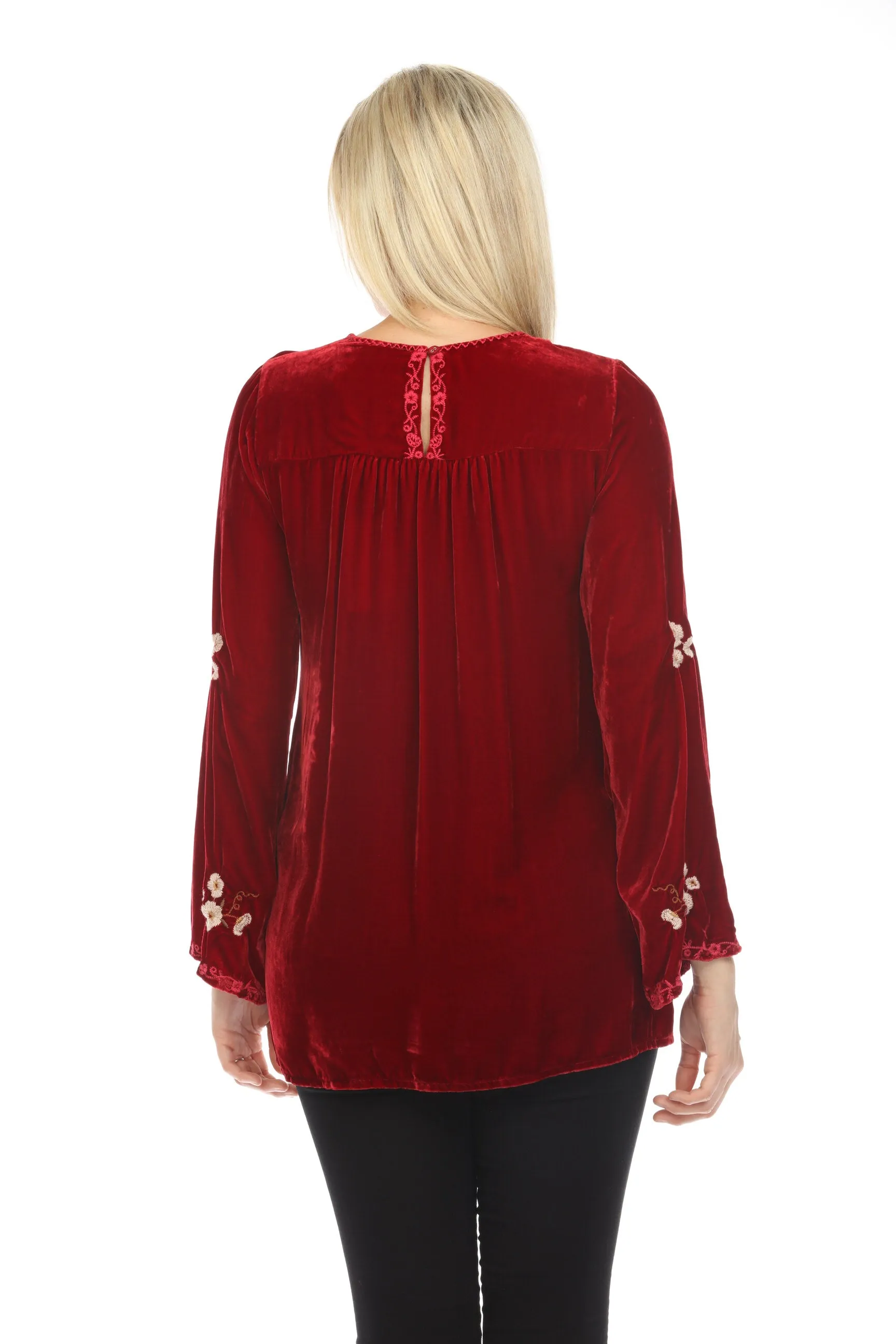 Johnny Was JWLA Quinn Velvet Kimono Sleeve Tunic Top Boho Chic J26823-O