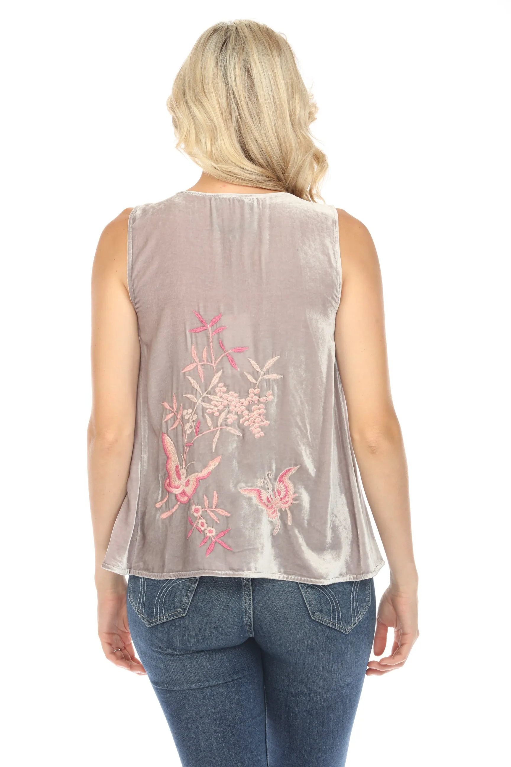 Johnny Was JWLA Rosalyn Velvet Swing Tank Top Boho Chic J15624