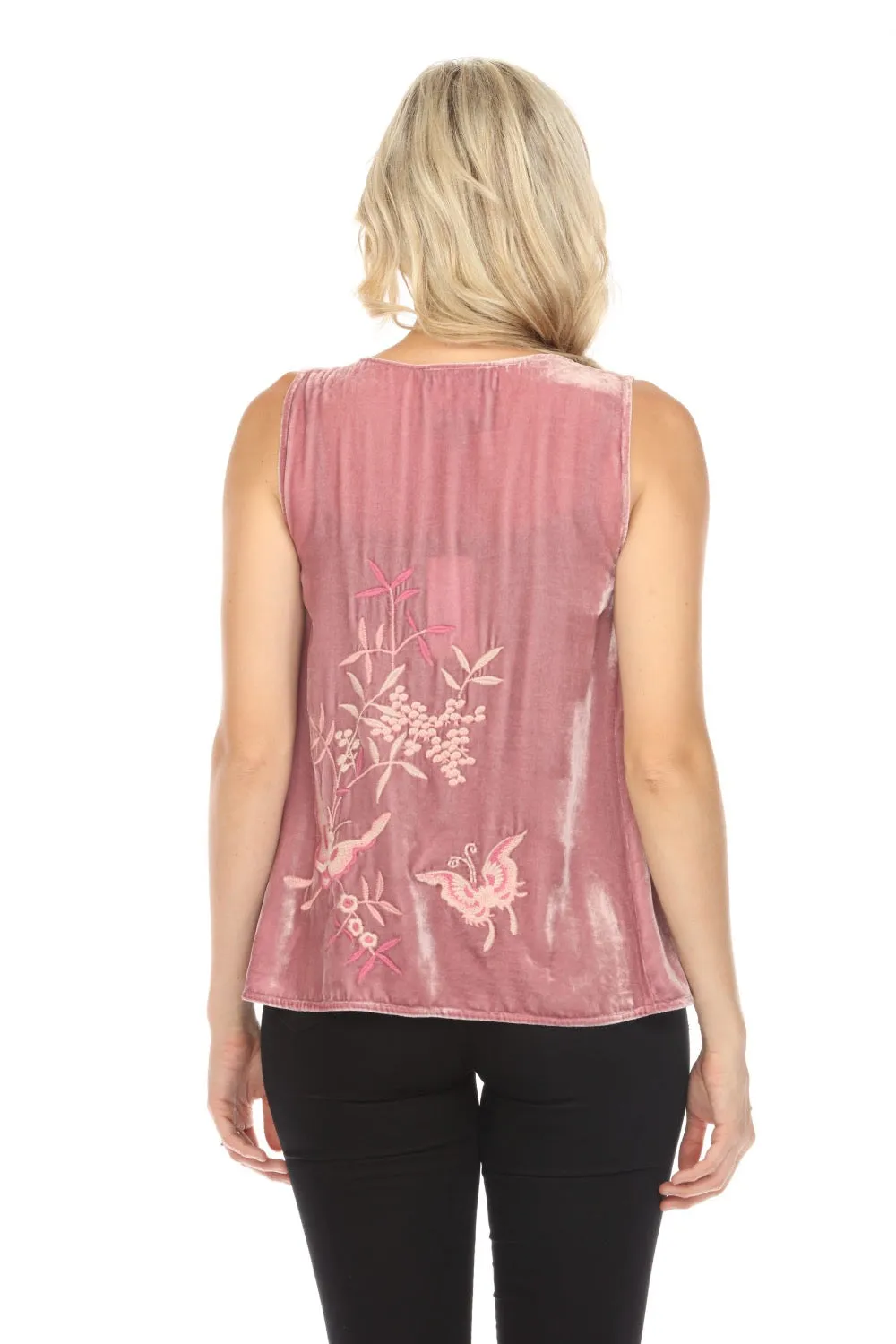 Johnny Was JWLA Rosalyn Velvet Swing Tank Top Boho Chic J15624