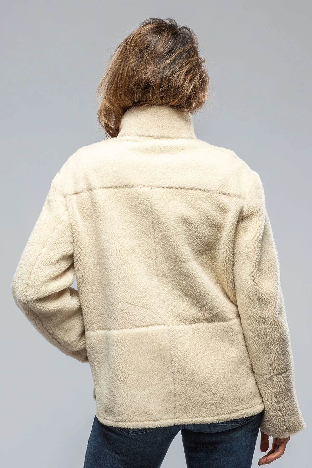 Keli Reversible Burnished Leather & Curly Lamb Shearling Jkt