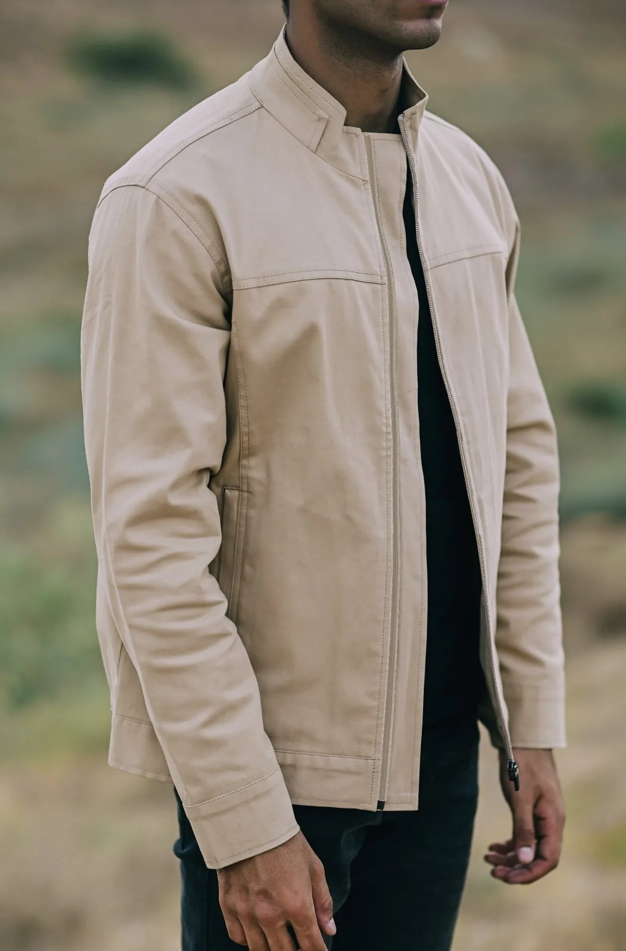 Khaki Suede Cotton Jacket