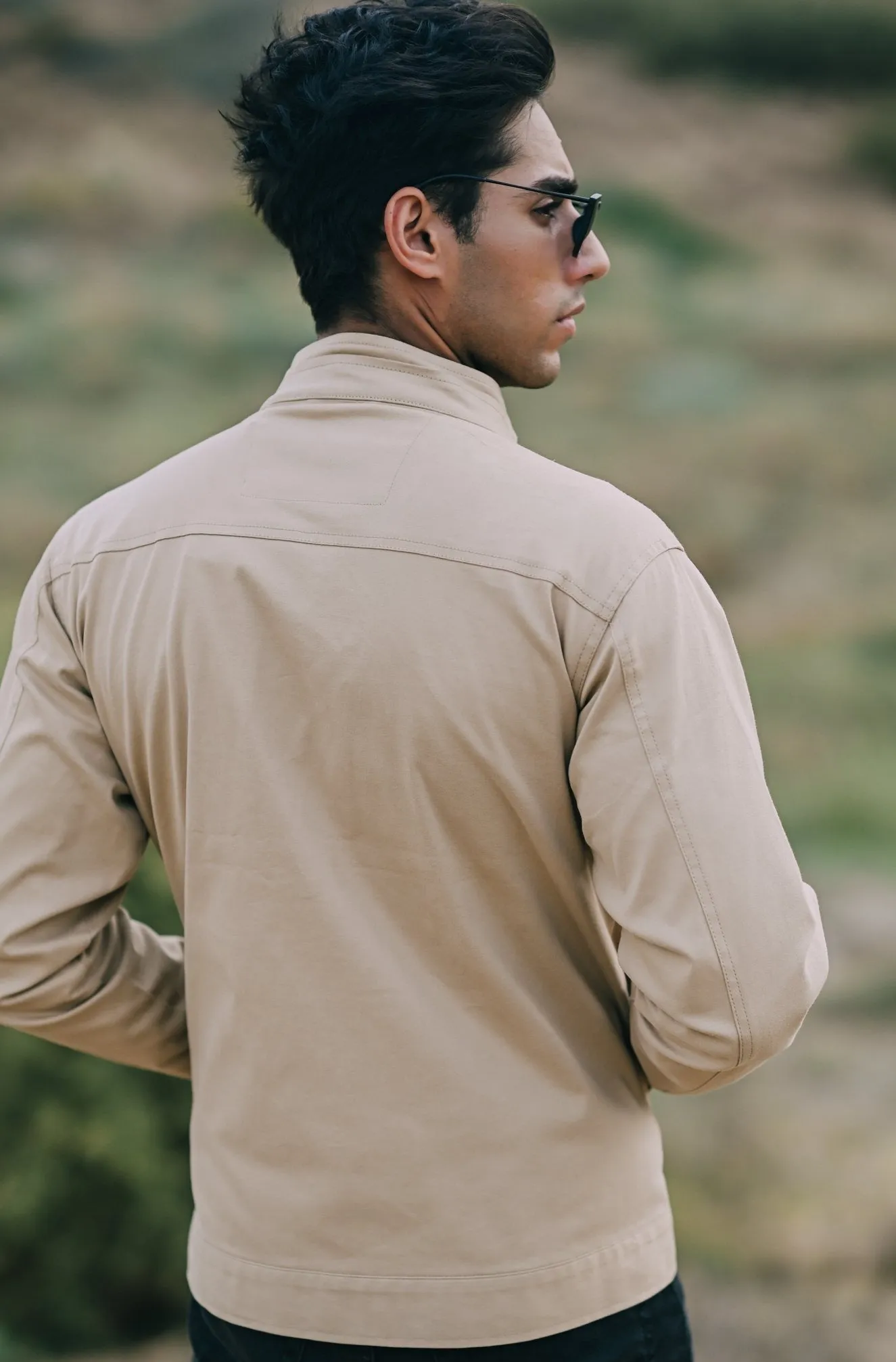 Khaki Suede Cotton Jacket