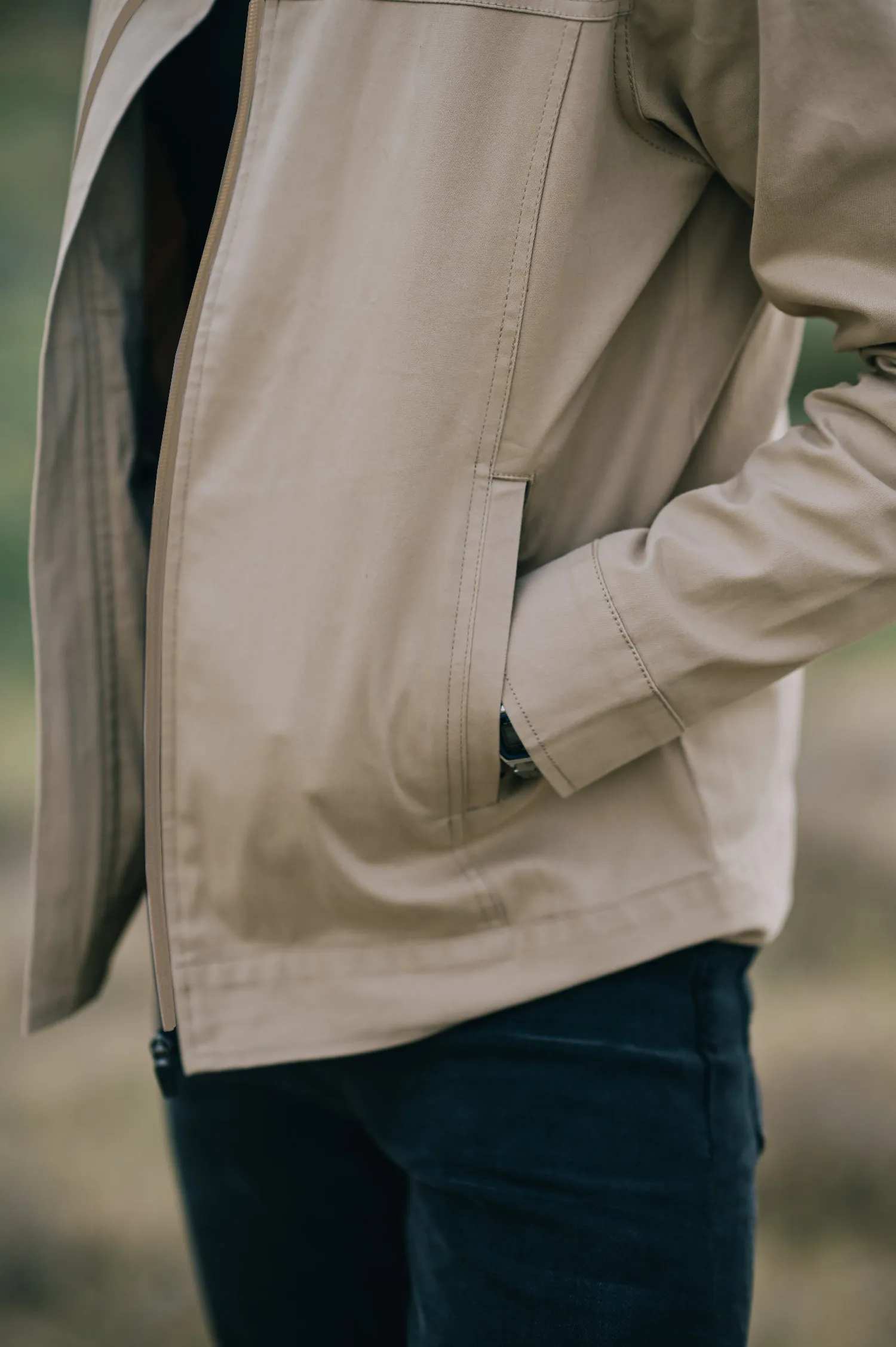 Khaki Suede Cotton Jacket