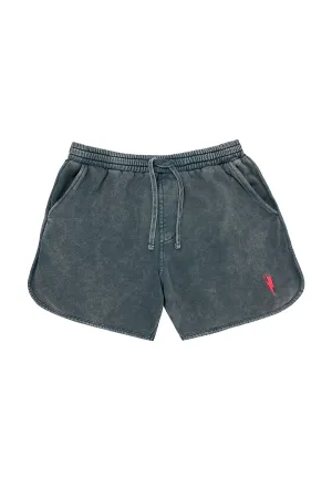 Kids Washed Black Shorts